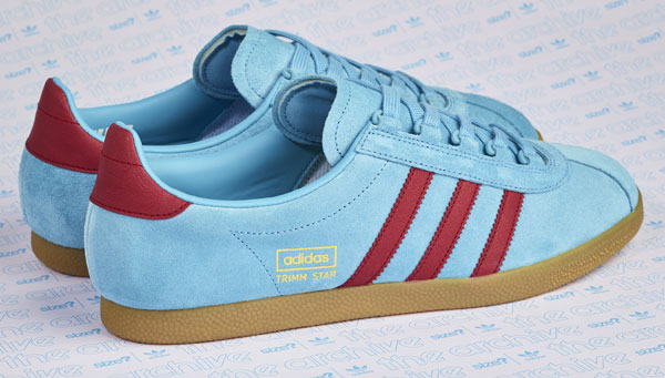 Size? offers Adidas Trimm Star trainers in a claret and blue finish