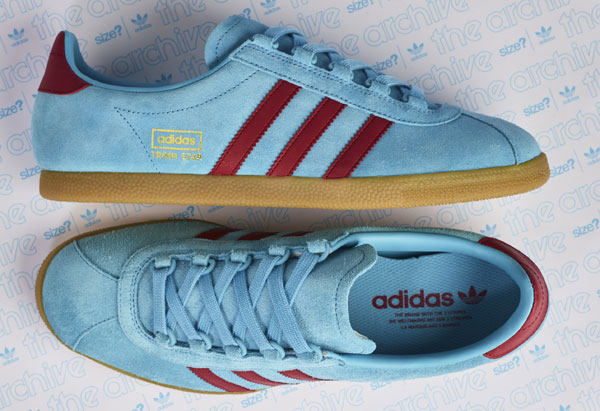 Size? offers Adidas Trimm Star trainers in a claret and blue finish