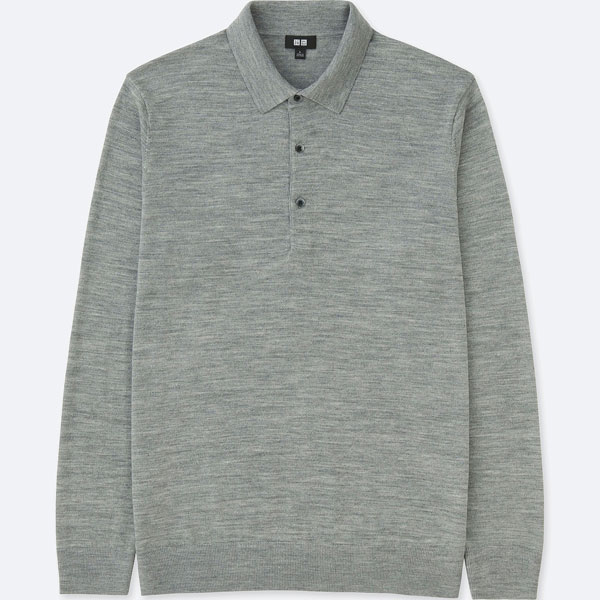 Uniqlo extra fine long-sleeve merino polo shirts