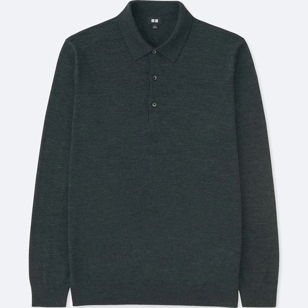 Uniqlo extra fine long-sleeve merino polo shirts