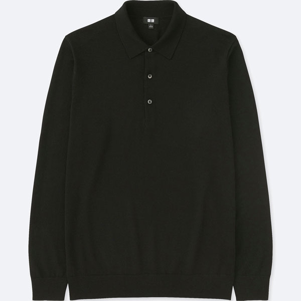 Uniqlo extra fine long-sleeve merino polo shirts