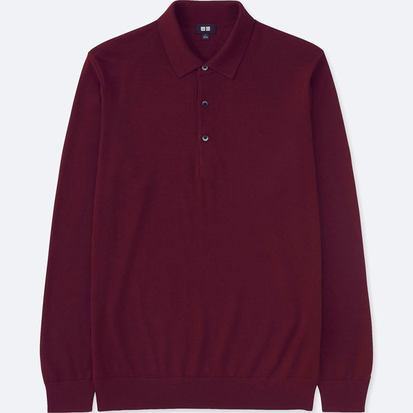 Uniqlo extra fine long-sleeve merino polo shirts