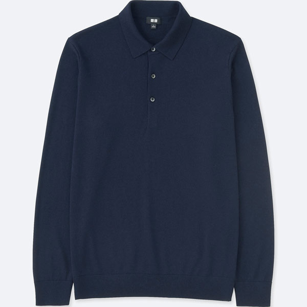 Uniqlo extra fine long-sleeve merino polo shirts