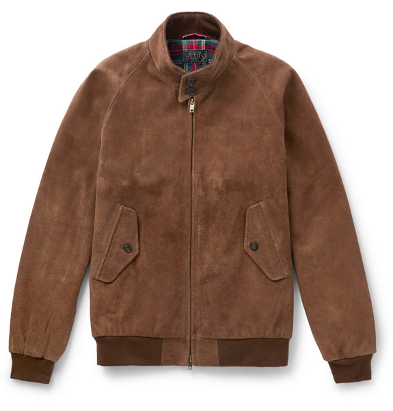 Beams Plus harrington-style suede blouson jacket