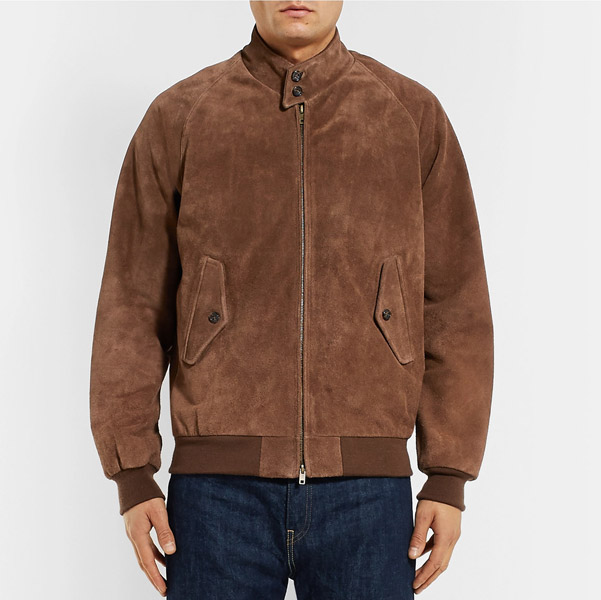 Beams Plus harrington-style suede blouson jacket