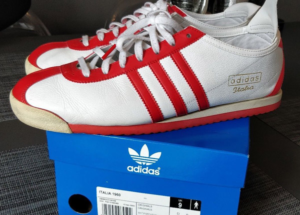 Ebay spotting: Adidas Italia 1960 trainers in white and red - His Knibs