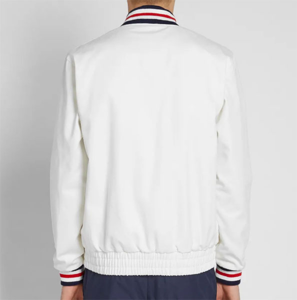 New Men Fred Perry Sportswear Christmas Lining Design NYC Tennis White Jacket