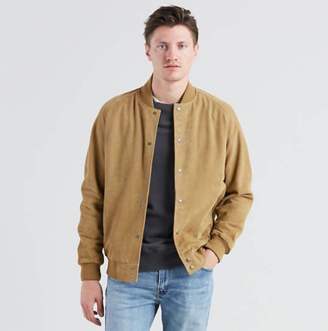 levis suede bomber jacket