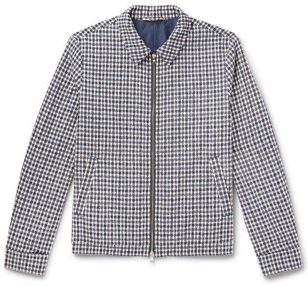 Checked cotton-blend blouson jacket by Mr Porter