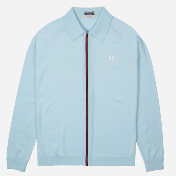 Fred Perry zip-through Italian knitted cardigan