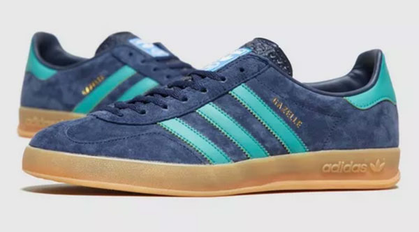 Adidas Gazelle Indoor trainers reissue in blue Knibs