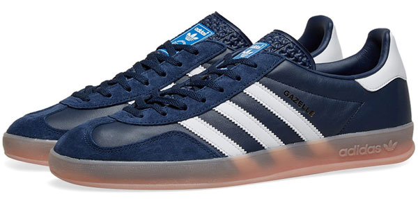 adidas blue leather trainers