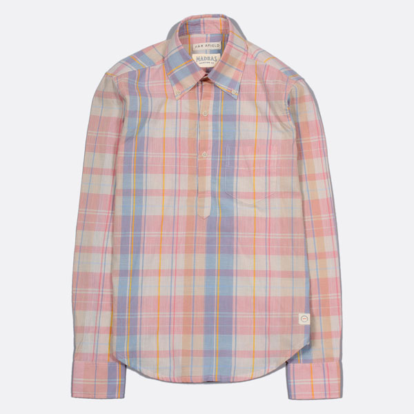 Far Afield x Madras Shirting Co long-sleeve popover shirts