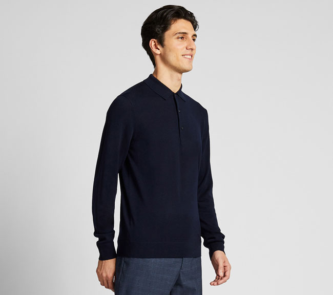 Extra fine merino polo shirts at Uniqlo