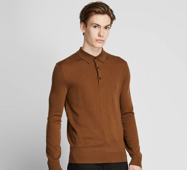 Extra fine merino polo shirts at Uniqlo