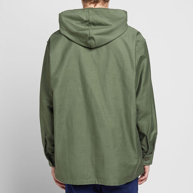 Hooded shirt jacket by Orslow