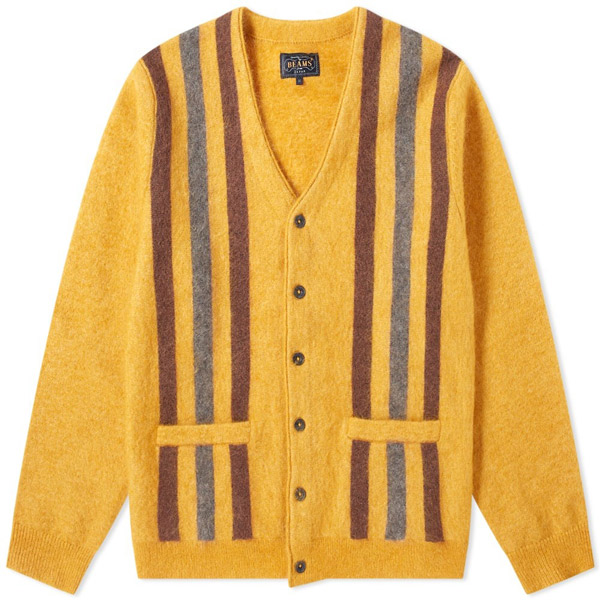 Striped Mohair Cardigan by Beams Plus