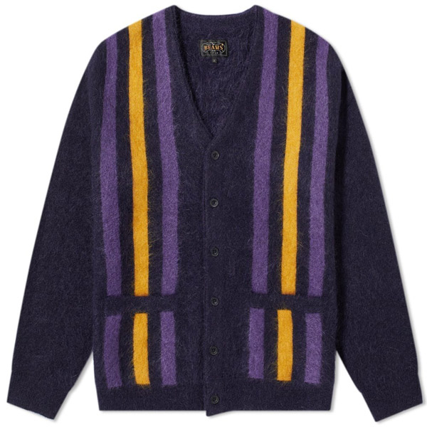 Striped Mohair Cardigan by Beams Plus