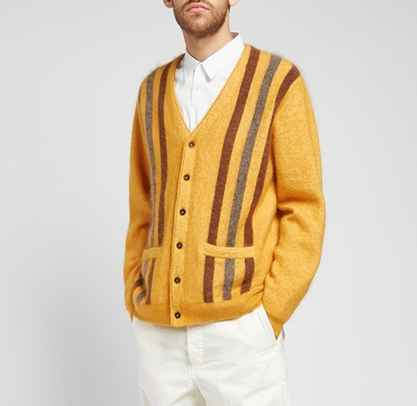 Striped Mohair Cardigan by Beams Plus His Knibs
