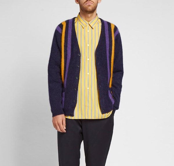 Striped Mohair Cardigan by Beams Plus