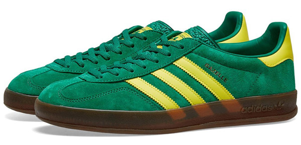 Adidas Gazelle Indoor trainers in green and yellow