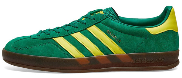 adidas green and yellow gazelles