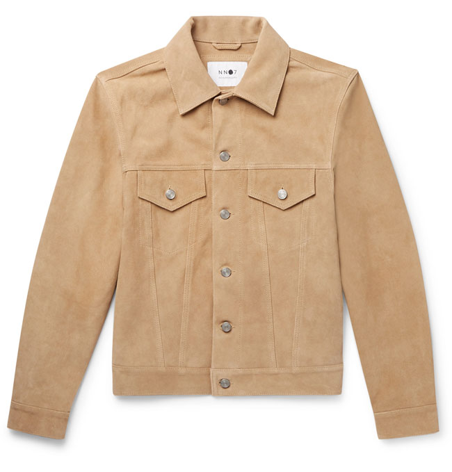 4. Noah slim-fit suede trucker jacket by NN07