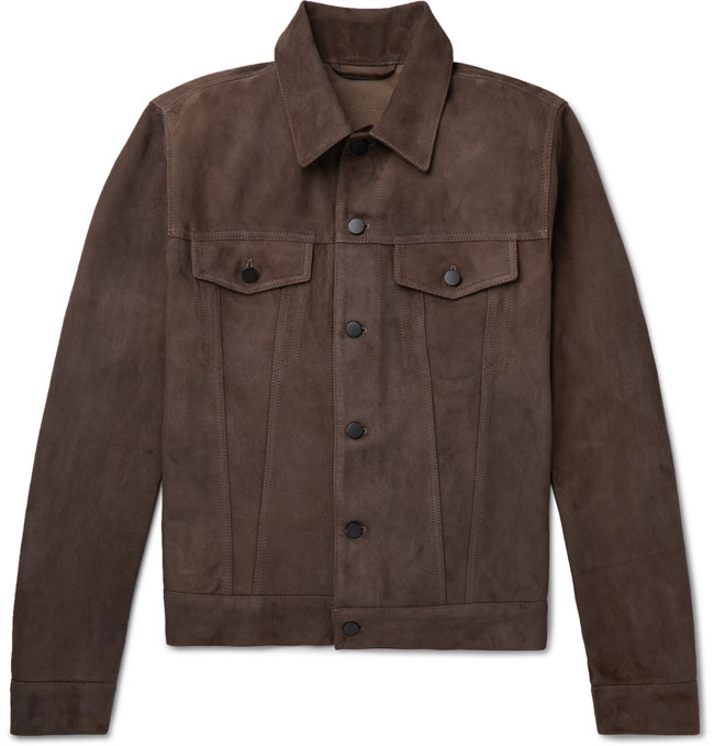 5. Valstar slim-fit suede trucker jacket