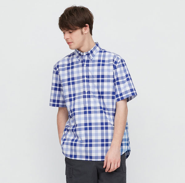 Budget button-down popover shirts at Uniqlo