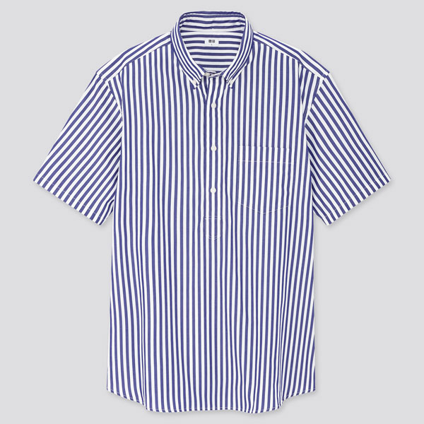 Budget button-down popover shirts at Uniqlo