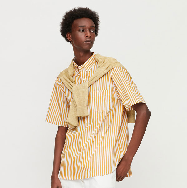 Budget button-down popover shirts at Uniqlo