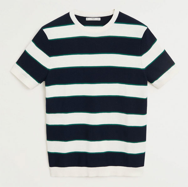 Vintage-style striped knitted t-shirt at Mango