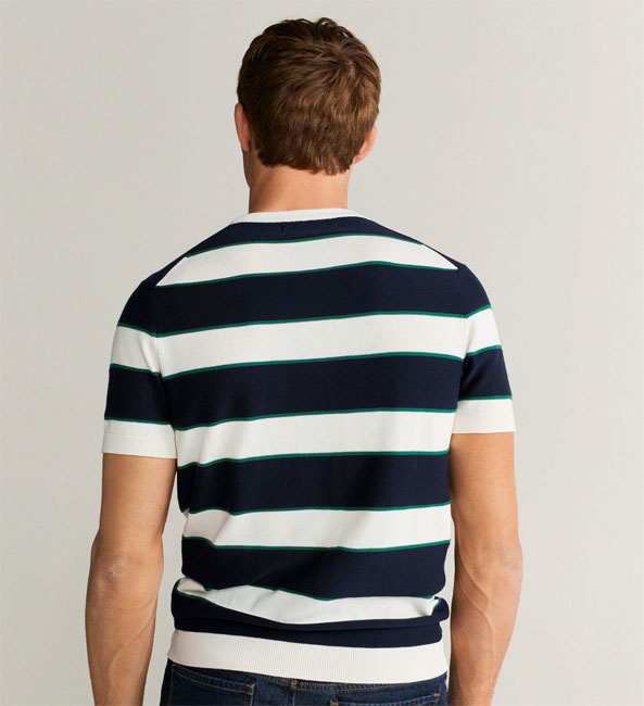 Vintage-style striped knitted t-shirt at Mango