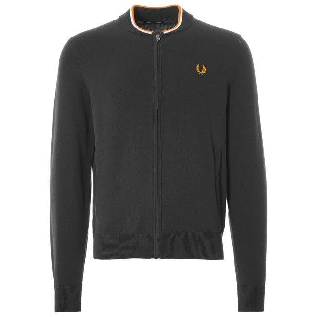 Knitted zip-through bomber by Fred Perry