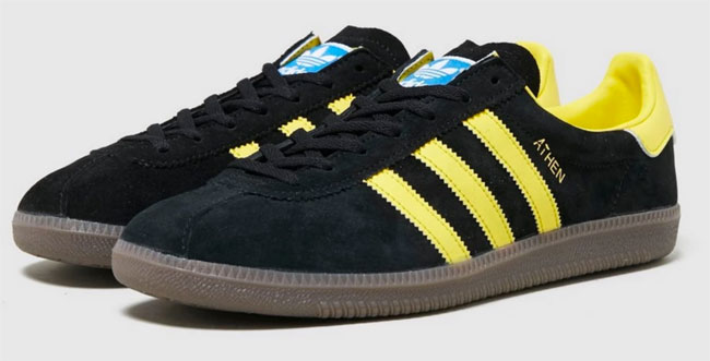 Out now: Adidas Athen trainers in black suede