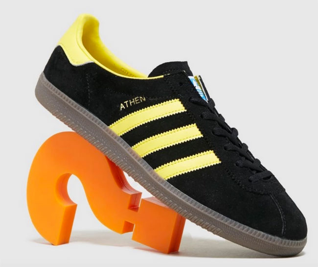 Out now: Adidas Athen trainers in black suede