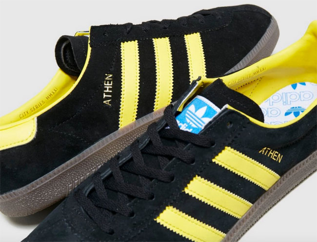 Out now: Adidas Athen trainers in black suede