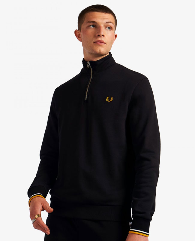 Cycling-style: Fred Perry half-zip sweatshirts