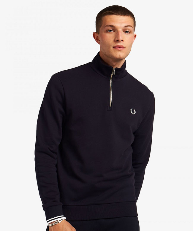 Cycling-style: Fred Perry half-zip sweatshirts