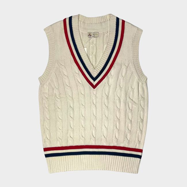 Classic cricket vests by Real Hoxton