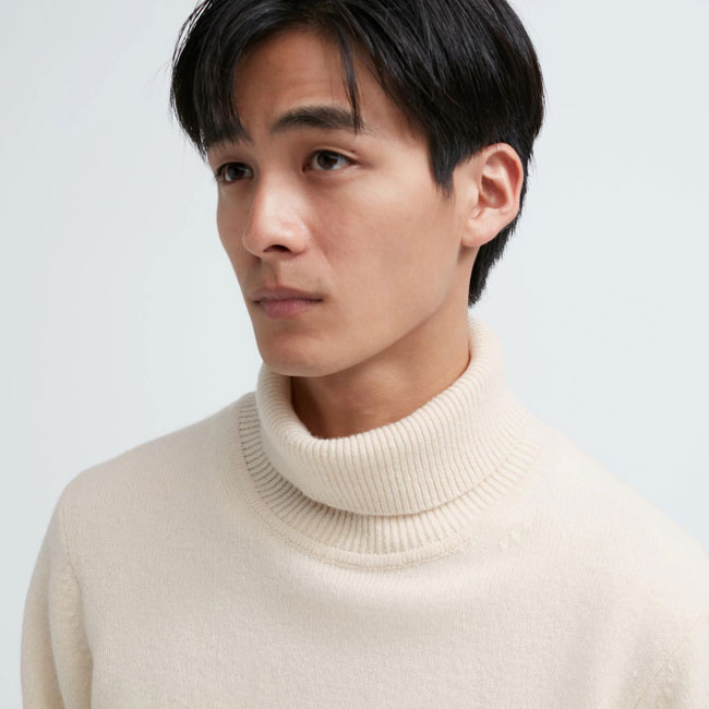 Budget lambswool turtleneck jumpers at Uniqlo - His Knibs