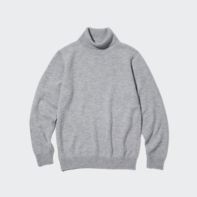 Budget lambswool turtleneck jumpers at Uniqlo