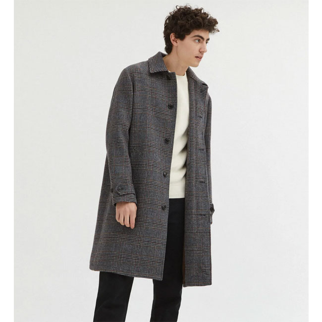 Paul check wool overcoats by Baracuta