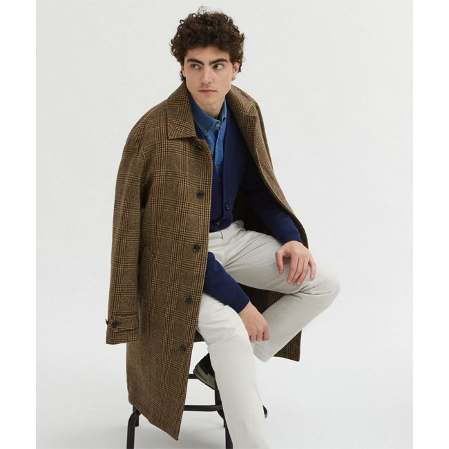 Paul check wool overcoats by Baracuta