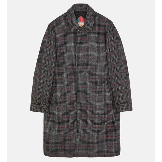 Paul check wool overcoats by Baracuta