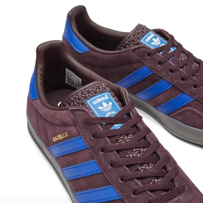 Adidas Gazelle Indoor trainers in maroon and blue