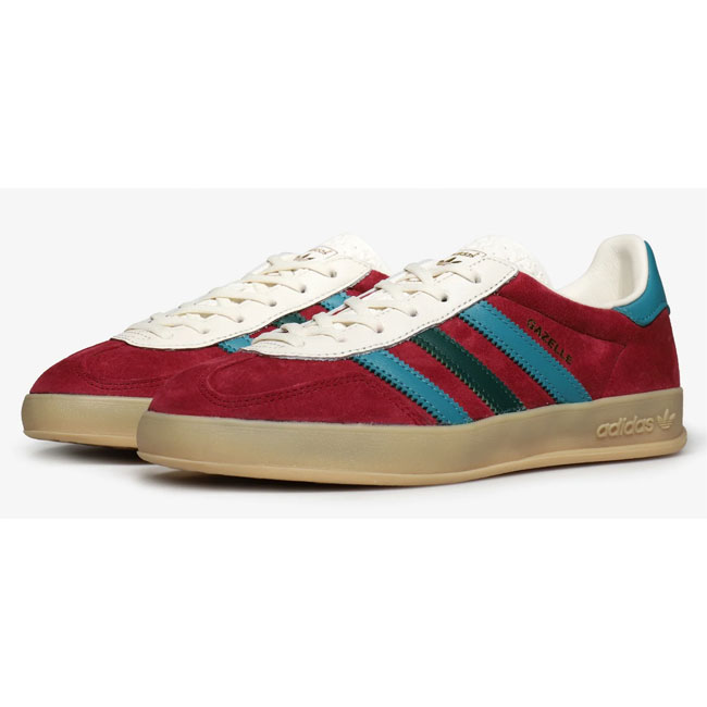 Adidas Gazelle Indoor trainers claret and blue finishes