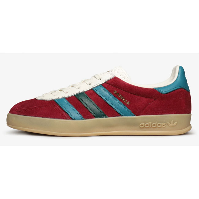 Adidas Gazelle Indoor trainers claret and blue finishes