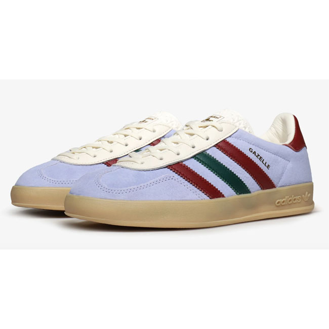 Adidas Gazelle Indoor trainers claret and blue finishes