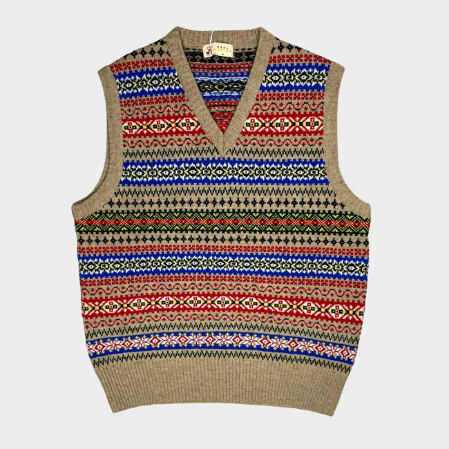 Fair Isle v-neck slipovers by Real Hoxton